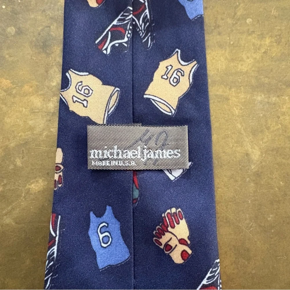 Michael James Boy's Clip On‎ Tie Navy Sports Pre-tied Soccer Basketball Church
